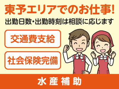 東予エリアで派遣のお仕事！［新居浜市のスーパーでの水産補助］出勤日数・出勤時刻はご相談に応じます！交通費支給！社会保険完備