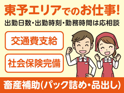 東予エリアで派遣のお仕事！［西条市のディスカウントストアでの畜産補助(パック詰め・品出し)］出勤日数・出勤時刻・勤務時間はご相談に応じます！交通費支給！社会保険完備